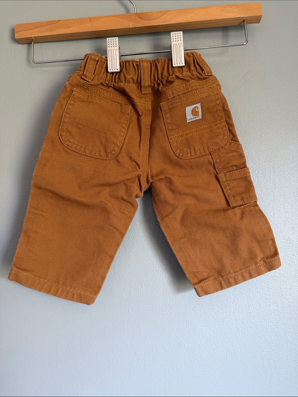 Carhartt Toddler Boys Canvas Dungaree Carpenter Pants Brown 3M